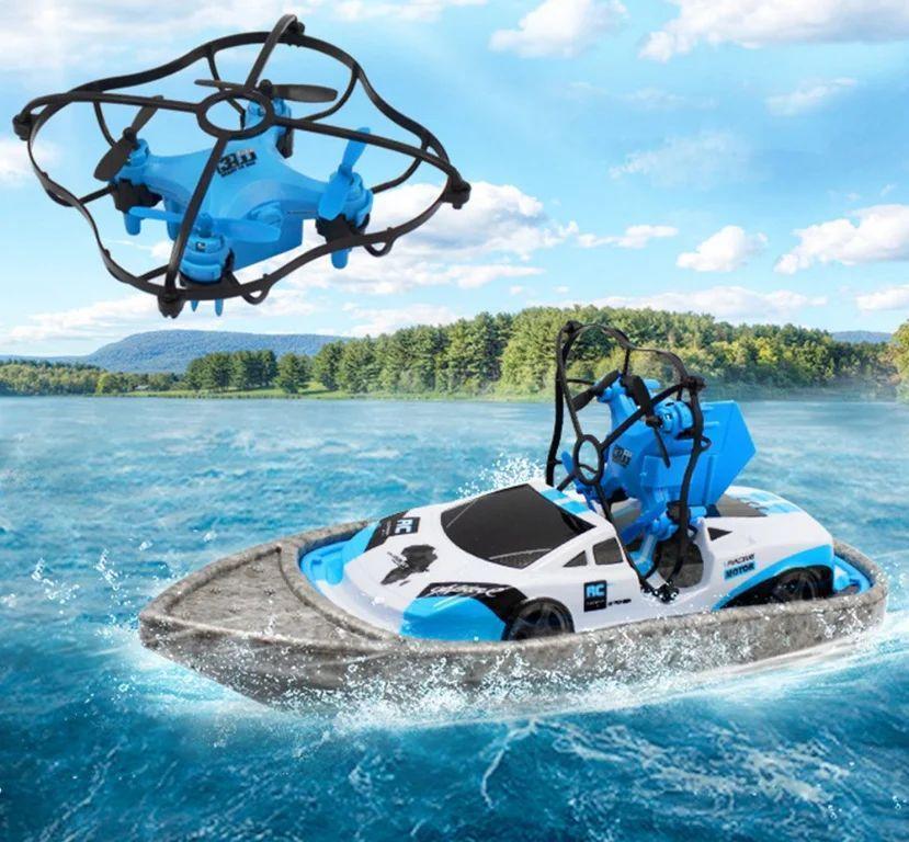 Інтерактивна дитяча іграшка Катер дрон - машинка - квадрокоптер 3 в 1 ∙ Човен BOLT CH405 на радіокеруванні - мініатюра 6