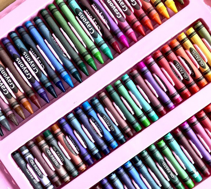 Розкладний набір для малювання з мольбертом, 208 предметів ∙ Дитячий набір для творчості, Рожевий - мініатюра 5