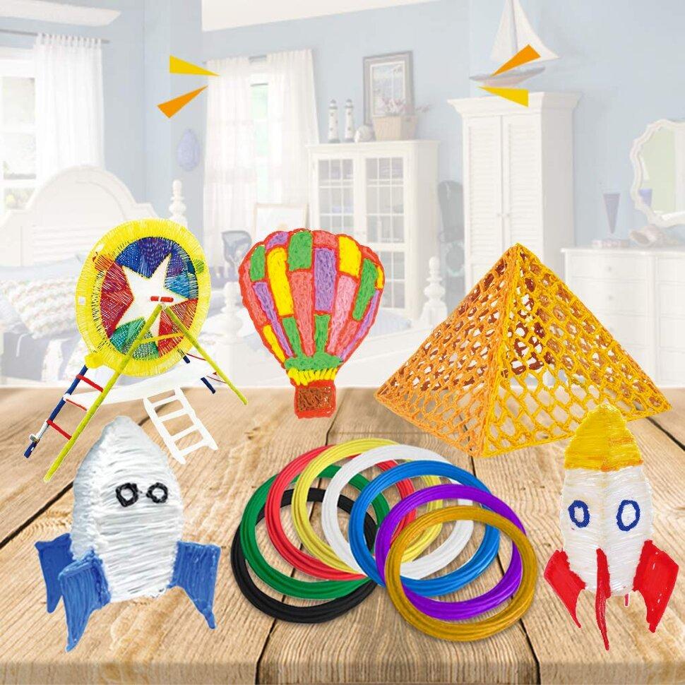 Бездротова 3D ручка з трафаретами 3D Painting Pen 9902 USB ∙ Дитячий набір для творчості - мініатюра 6