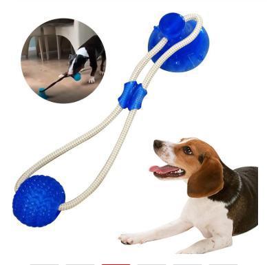 Гумова іграшка для собак на присосці М'ячик з канатом WM-60 - мініатюра 3