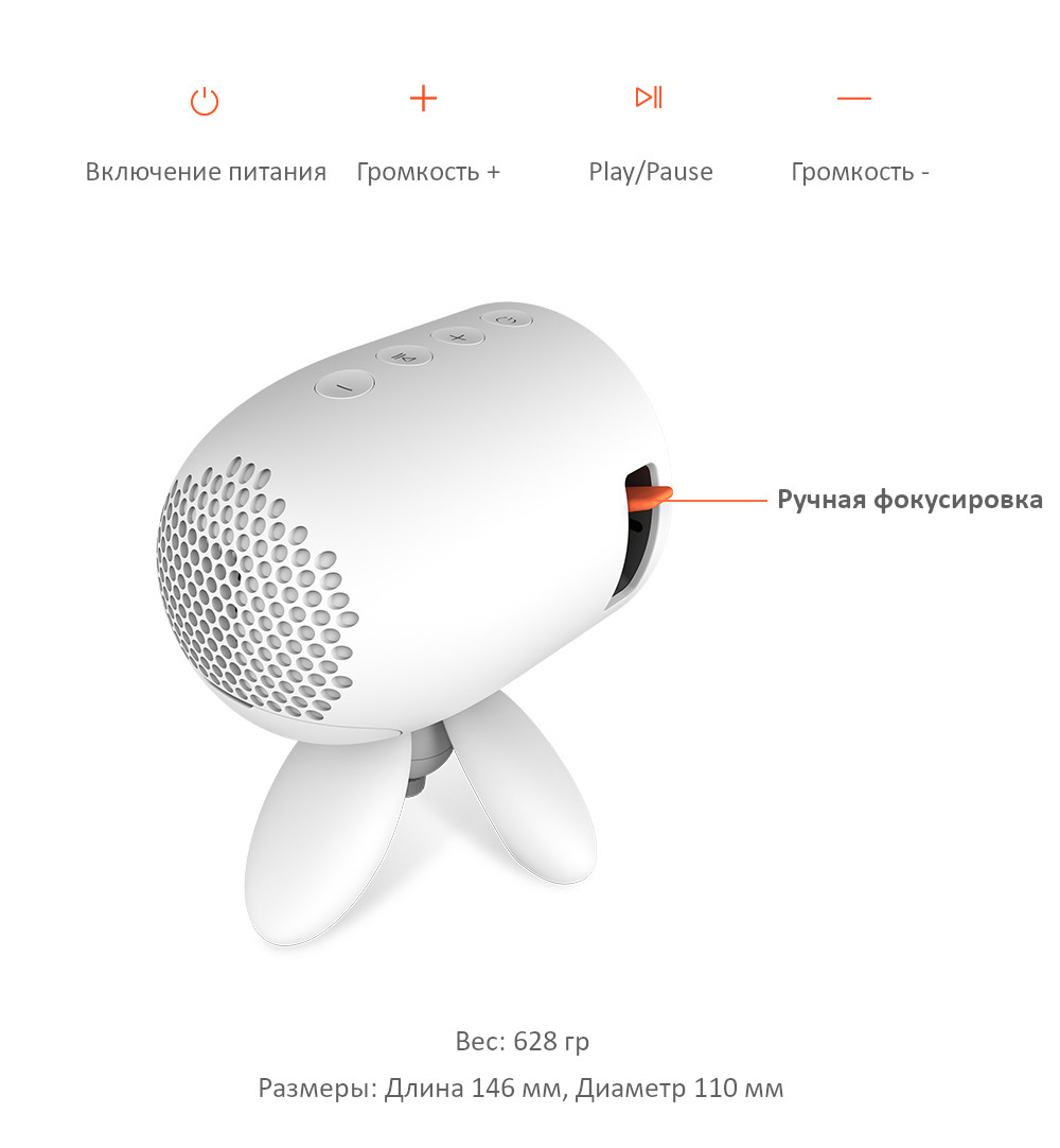 Дитячий міні-проектор YG220 Портативний домашній проектор Android FULL HD - мініатюра 3