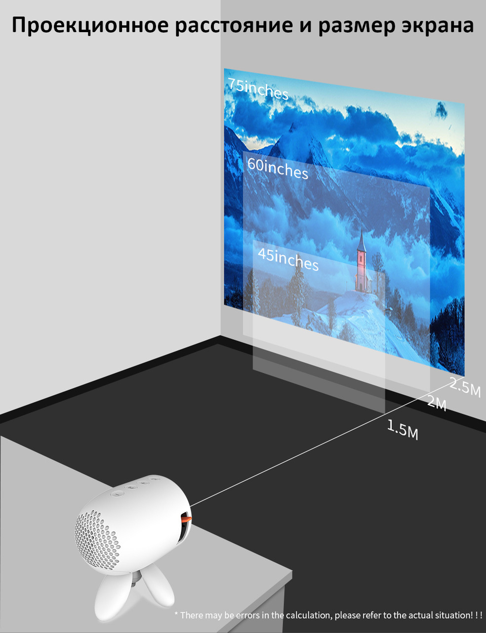 Дитячий міні-проектор YG220 Портативний домашній проектор Android FULL HD - мініатюра 9