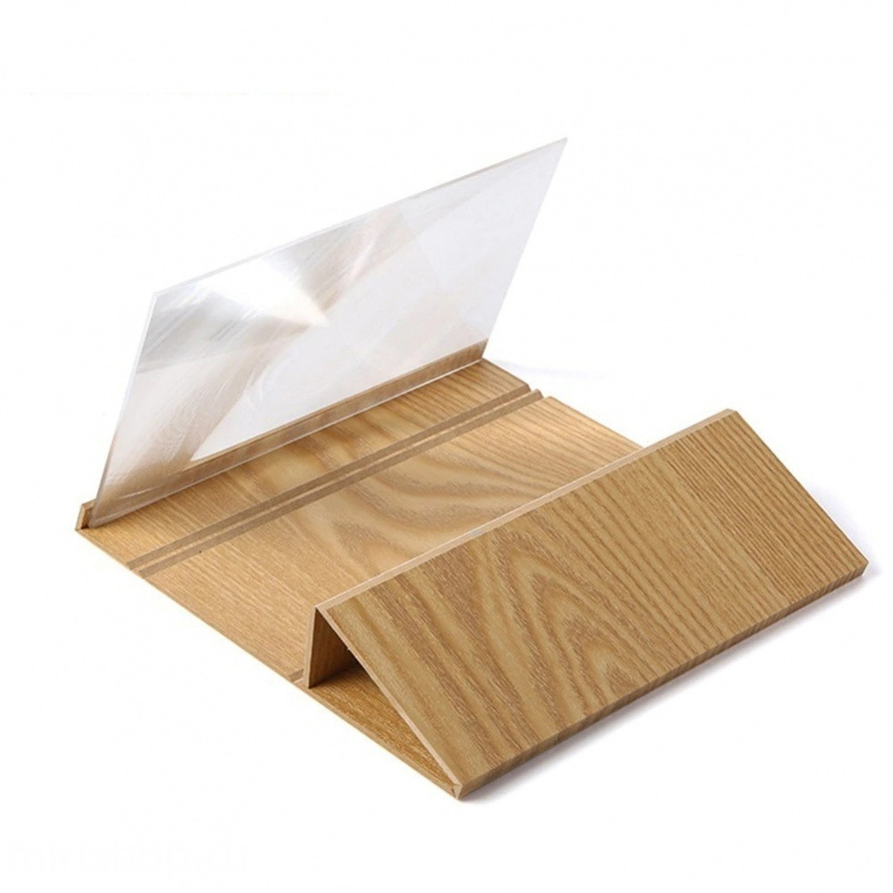 3D збільшувач екрану з підставкою для телефону Лінза Френеля Дерево VIDEO AMPLIFIER - мініатюра 5