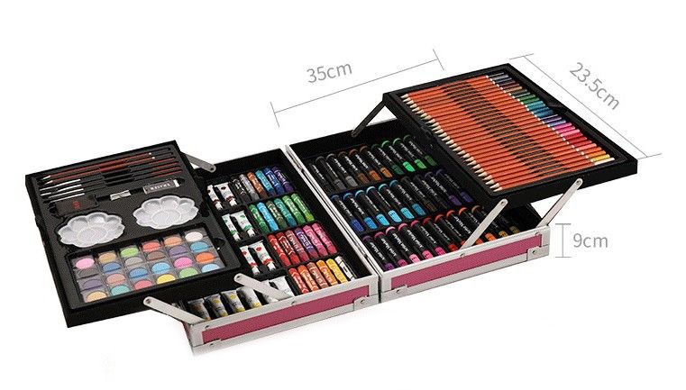 Преміум Набір для малювання та творчості Єдиноріг, 145 предметів у двоярусному кейсі Рожевий - мініатюра 4