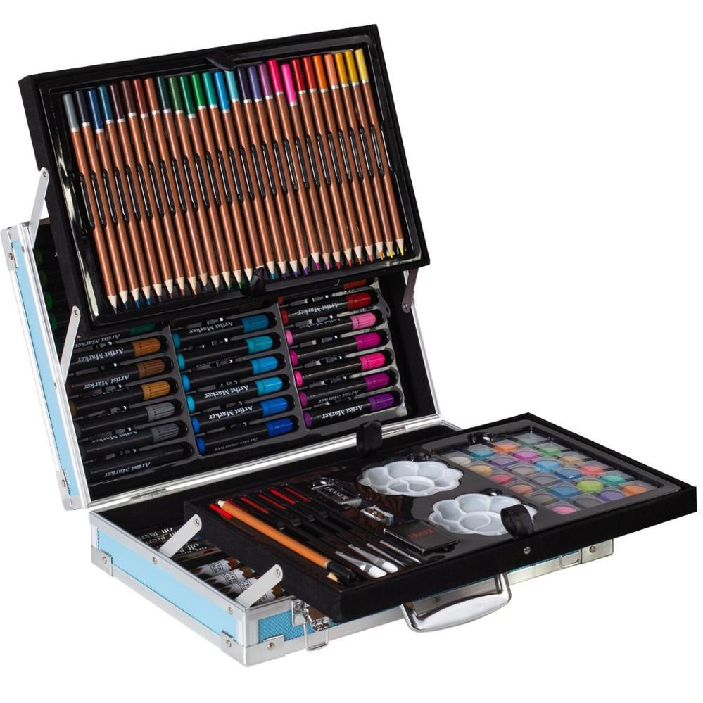 Преміум Набір для малювання та творчості Єдиноріг, 145 предметів у двоярусному кейсі Рожевий - мініатюра 7