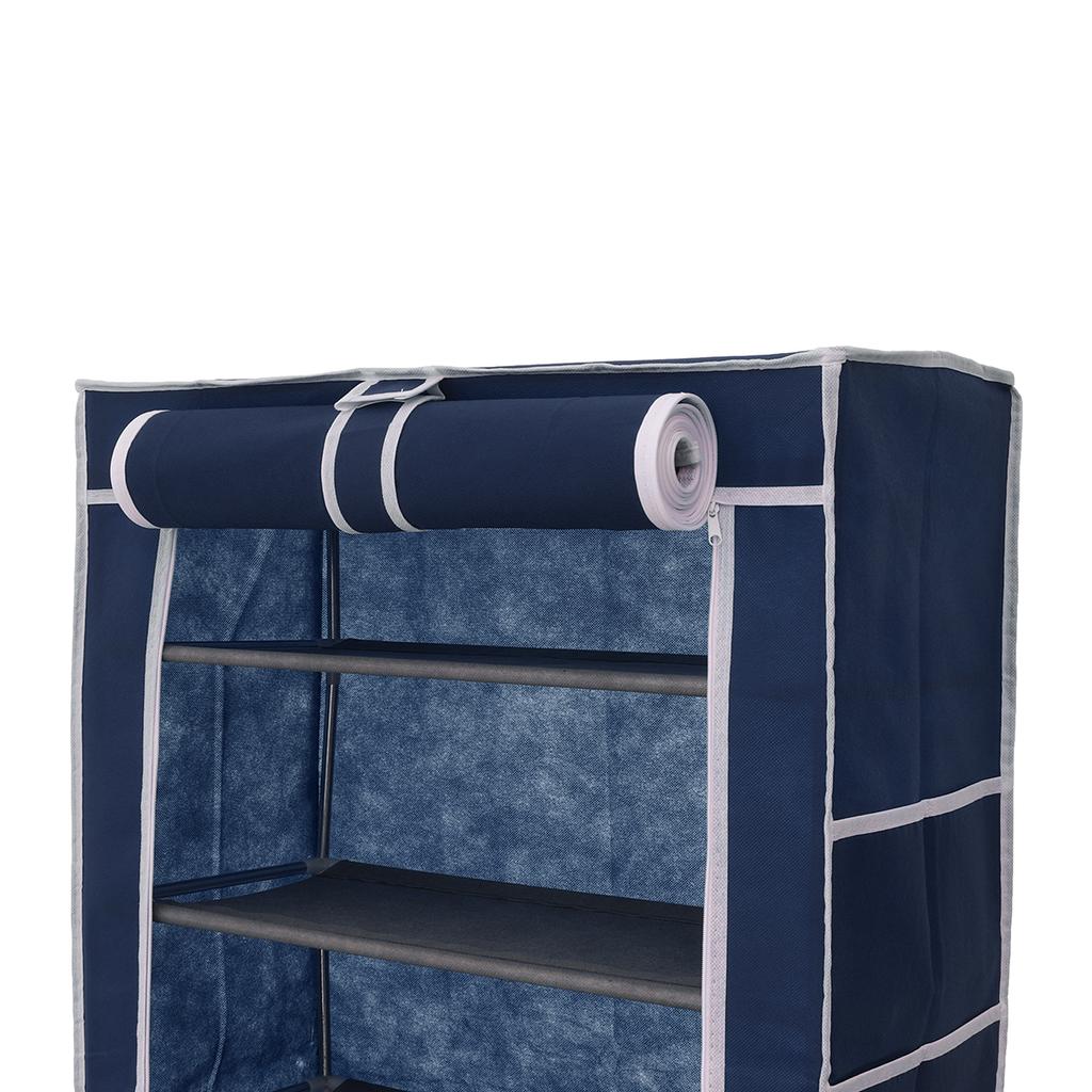 Складна шафа для взуття, 9 полиць | Тканинний стелаж - органайзер для зберігання взуття - мініатюра 3