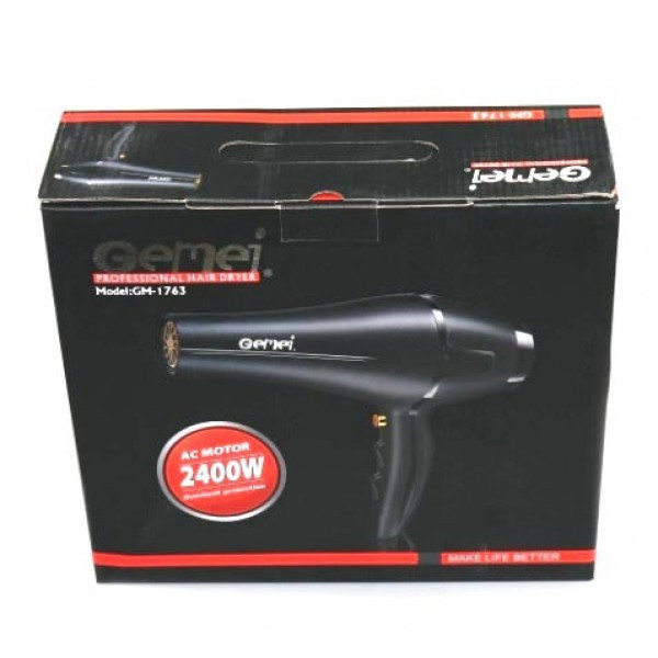 Фен для волосся Gemei Gm-1763 Професійний потужний фен, 2400W - мініатюра 4