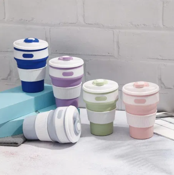 Універсальна термочашка кухоль для кави, чаю, напоїв складна силіконова, 350 мл - мініатюра 4