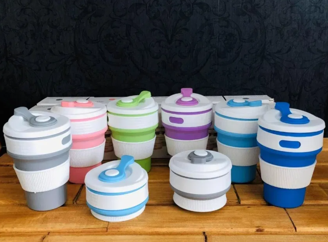 Універсальна термочашка кухоль для кави, чаю, напоїв складна силіконова, 350 мл - мініатюра 5