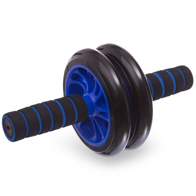 Ролик - тренажер для преса з килимком Double wheel Abs health abdomen round ∙ Гімнастичне спортивне фітнес колесо - мініатюра 2