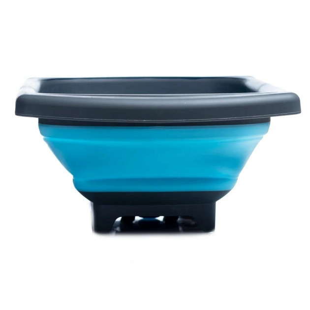 Складаний силіконовий мийний кошик JM-608 Раковина зі зливом для миття фруктів та овочів, з розсувними ручками - мініатюра 2