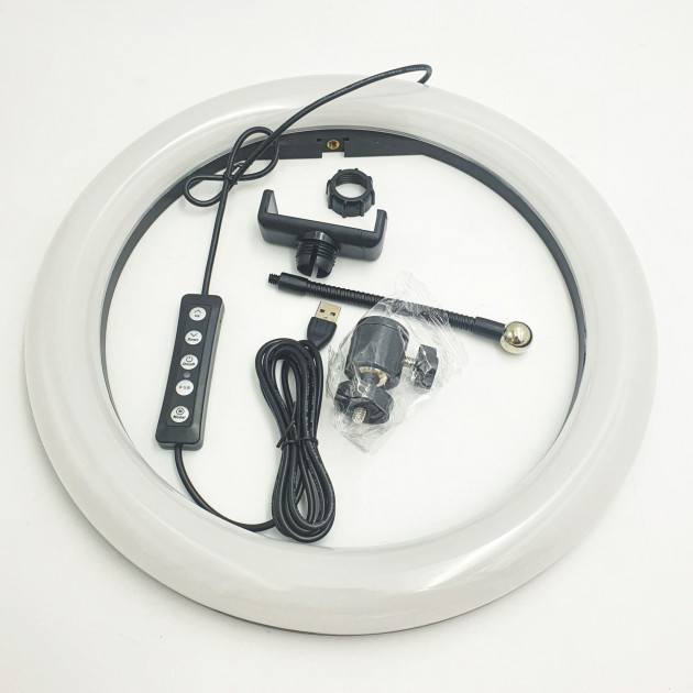 Світлодіодна кільцева RGB лампа MJ33 ∙ Селфі-кільце освітлювальне для фото та зйомок, 33 см - мініатюра 2