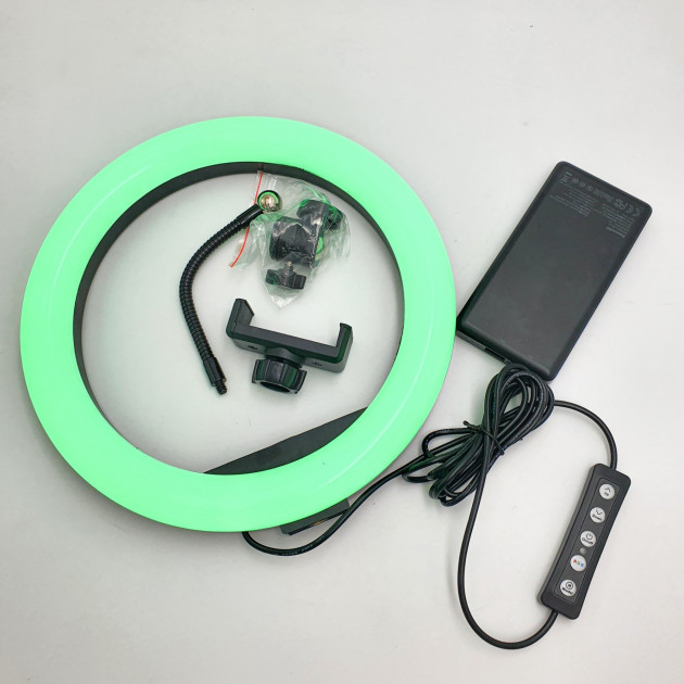 Світлодіодна кільцева RGB лампа MJ33 ∙ Селфі-кільце освітлювальне для фото та зйомок, 33 см - мініатюра 3