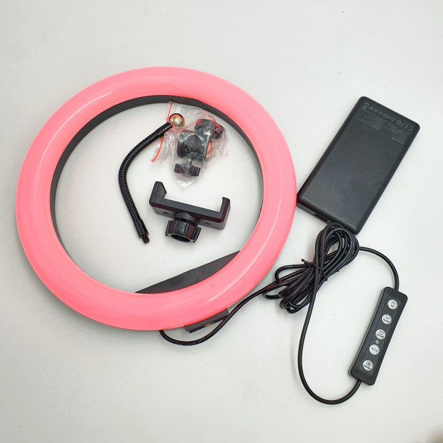 Світлодіодна кільцева RGB лампа MJ33 ∙ Селфі-кільце освітлювальне для фото та зйомок, 33 см - мініатюра 4
