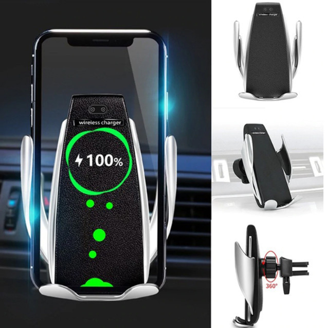 Автотримач телефону з функцією бездротової зарядки S5 Techno Smart Sensor Розумний тримач смартфона для авто - мініатюра 9
