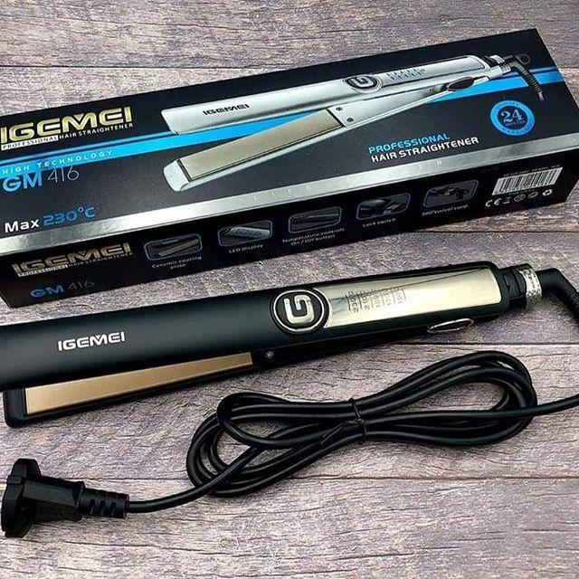 Професійна плойка - праска для випрямлення волосся Gemei GM-416 ∙ Керамічне покриття ∙ Регулятор температури 150-230 С - мініатюра 3