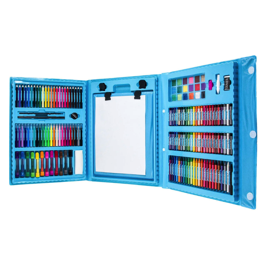 Дитячий розкладний набір для малювання з мольбертом, 208 предметів ∙ Художній набір для творчості ∙ Фломастери ∙ Фарби ∙ Пастельна крейда ∙ Планшет - мініатюра 4